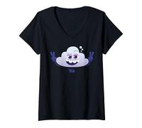 Donna DreamWorks Trolls Cloud Guy Character Face Maglietta con Collo a V