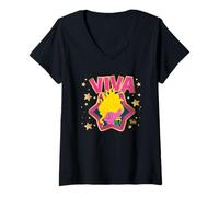 Donna DreamWorks Trolls Viva Star Power Portrait Maglietta con Collo a V