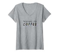 Donna Drink Coffee Funny 25th Anniversary Maglietta con Collo a V