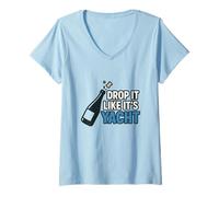Donna Drop It Like It's Yacht Divertente Yacht Barca Nave Crociera Mare Maglietta con Collo a V
