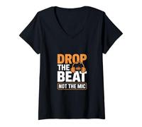 Donna Drop The Beat, non l'ingegnere audio del microfono Maglietta con Collo a V