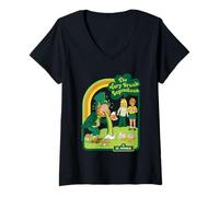 Donna Drunk Leprechaun St. Patrick's Day Sarcastic Adult Humor Maglietta con Collo a V