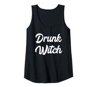 Donna Drunk Witch Strega ubriaca Halloween Canotta