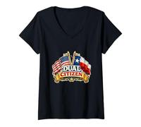 Donna Dual Citizen Texas American Flag Patriotic Funny Pride Maglietta con Collo a V