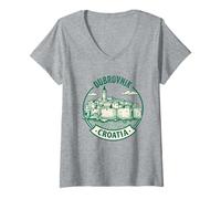 Donna Dubrovnik Croazia Souvenir Uomo Donna Maglietta con Collo a V