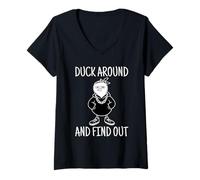 Donna Duck Around And Find out Maglietta con Collo a V