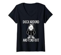 Donna Duck Around And Find out Maglietta con Collo a V
