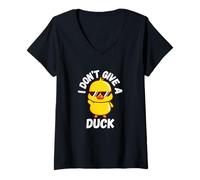 Donna Duck Funny Non Me ne Frega Una Papera Maglietta con Collo a V