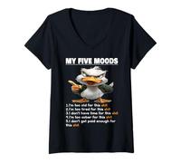 Donna Duck My Five Moods Sono troppo vecchio per questa merda Sono troppo stanco Maglietta con Collo a V