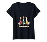 Donna Duck Trio in Maglioni Vacanze Maglietta con Collo a V