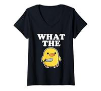 Donna Duck with Knife What The Duck Maglietta con Collo a V