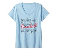 Donna Dugout Dirt Drama Baseball Gioco Giorno Sport Citazione Tipografia Maglietta con Collo a V