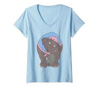 Donna Dumbo and Mother Maglietta con Collo a V, Celeste, XL