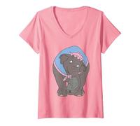 Donna Dumbo and Mother Maglietta con Collo a V, Rosa, L