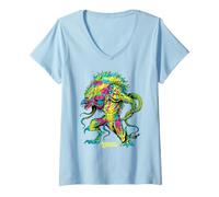 Donna Dungeons & Dragons Demon Lord Demogorgon Psychedelic Neon Maglietta con Collo a V