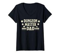 Donna Dungeons & Dragons Father's Day Dungeon Master Dad Dice Icon Maglietta con Collo a V
