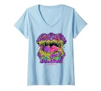 Donna Dungeons & Dragons Mimic Chest Oozing Bright Neon Colors Maglietta con Collo a V