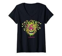 Donna Dungeons & Dragons Neon Ooze Colored Beholder Sinister Smile Maglietta con Collo a V