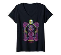 Donna Dungeons & Dragons Psychedelic Art Mindflayer And Skull Maglietta con Collo a V