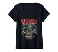 Donna Dungeons & Dragons Retro Monster Circle Maglietta con Collo a V
