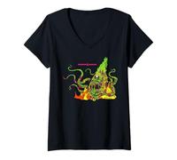 Donna Dungeons & Dragons Roper Monster in Neon Pink And Green Maglietta con Collo a V
