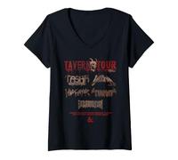 Donna Dungeons & Dragons Tavern Tour Shirt Maglietta con Collo a V