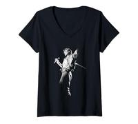 Donna Duran Duran Live Simon Le Bon Sing Tour Blu Argento 1983 Maglietta con Collo a V