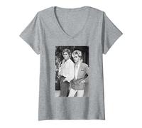 Donna Duran Duran Simon Le Bon & Nick Rhodes 1983 Pop Maglietta con Collo a V