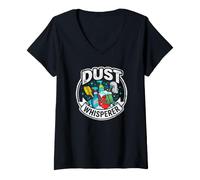 Donna Dust Whisperer Funny Maid Servizio di Pulizia Maglietta con Collo a V