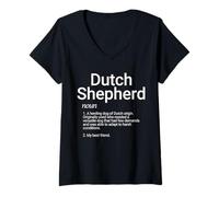 Donna Dutch Shepherd Dog Breed Definition Cute Dutch Shepherd Dogs Maglietta con Collo a V