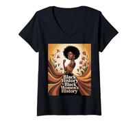 Donna E Ancora io Aumento Melanin Black History Giustizia razziale Donne Maglietta con Collo a V