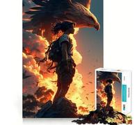 Donna e aquila al tramonto Puzzle da 1000 pezzi per ragazzi Gioco di apprendimento cognitivo Zero Gap Perfetto incastro Compatto Divertimento per il tempo di gioco in famiglia (38x52cm)