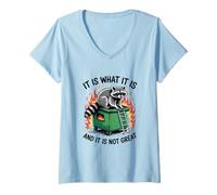 Donna È ciò Che Non è Un Grande Fuoco del cassonetto del Procione Maglietta con Collo a V