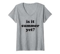 Donna È Estate Ancora? Scritta Nera Divertente Inverno Maglietta con Collo a V