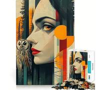 Donna e gufo nella foresta - Puzzle da 1000 pezzi per adulti - Gioco di concentrazione mentale - Taglio di alta precisione - Attività creativa per rafforzare i legami affettivi (38x26cm)