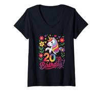 Donna È Il Mio Unicorno per 20° Compleanno Maglietta con Collo a V
