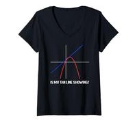 Donna È la mia Linea Abbronzatura mostrando - Cool Matematica Insegnante Tan Lines Maglietta con Collo a V