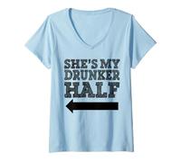 Donna È la mia metà ubriaca Maglietta con Collo a V