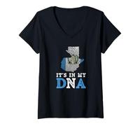 Donna È nel Mio Dna Bandiera Guatemala Orgoglio Guatemalteco Maglietta con Collo a V