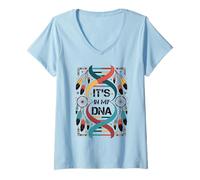 Donna È nel Mio Dna Indigeno Indiano Indiano Orgoglio Maglietta con Collo a V