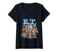 Donna E.T. The Extra Terrestrial 90s Collage Maglietta con Collo a V