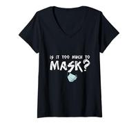 Donna È Troppo Indossare Una Maschera? Indossare Una Maschera Maglietta con Collo a V
