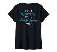 Donna È Un Bel Giorno per Salvare Vite umane Maglietta con Collo a V