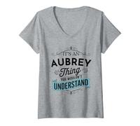 Donna È Una Cosa Aubrey Che Non capiresti Divertente Aubrey Maglietta con Collo a V