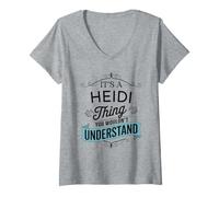 Donna È Una Cosa Heidi Che Non capiresti Divertente Nome Heidi Maglietta con Collo a V