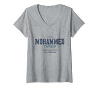 Donna È Una Cosa Mohammed Che Non capiresti Nome Divertente Maglietta con Collo a V