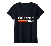 Donna Eagle Scout Dad Scouting Pride Scouts BSA Retro 80's Maglietta con Collo a V