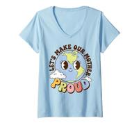 Donna Earth Day Environmental Awareness Let's Make Our World Proud Maglietta con Collo a V
