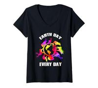 Donna Earth Day Every Day Funny Animals Lovers Earth Day Maglietta con Collo a V