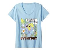 Donna Earth Day Everyday Environmental Peace Planet Quote Maglietta con Collo a V